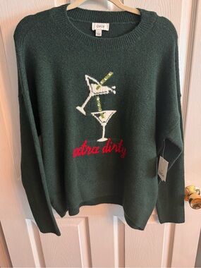 Cece Extra Dirty Dirty Martini Sweater Size Small